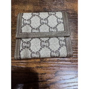 Gucci Plus Monogram Card and Coin Pouch 1970’s-1980’s